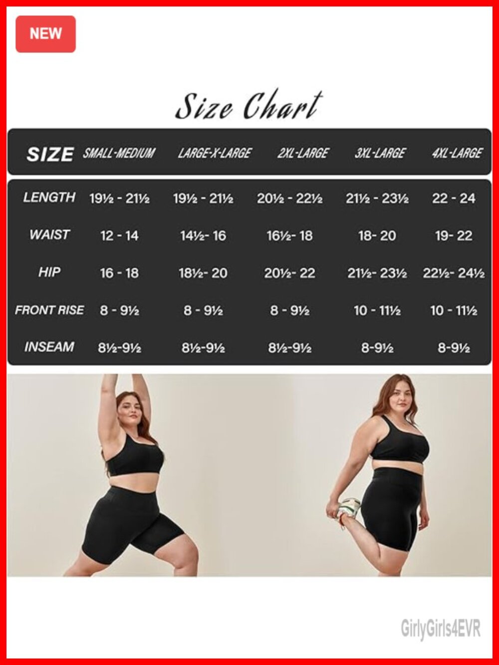 Plus Size Biker Shorts High Waisted Tummy Control Workout 2 Pack - Picture 3 of 6